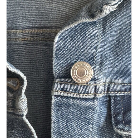Vtg Sears Womens Roebucks Co Distressed Blue Jean Denim Trucker Jacket Western M - Picture 4 of 15